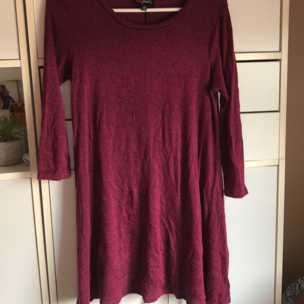 Maroon sweater dress